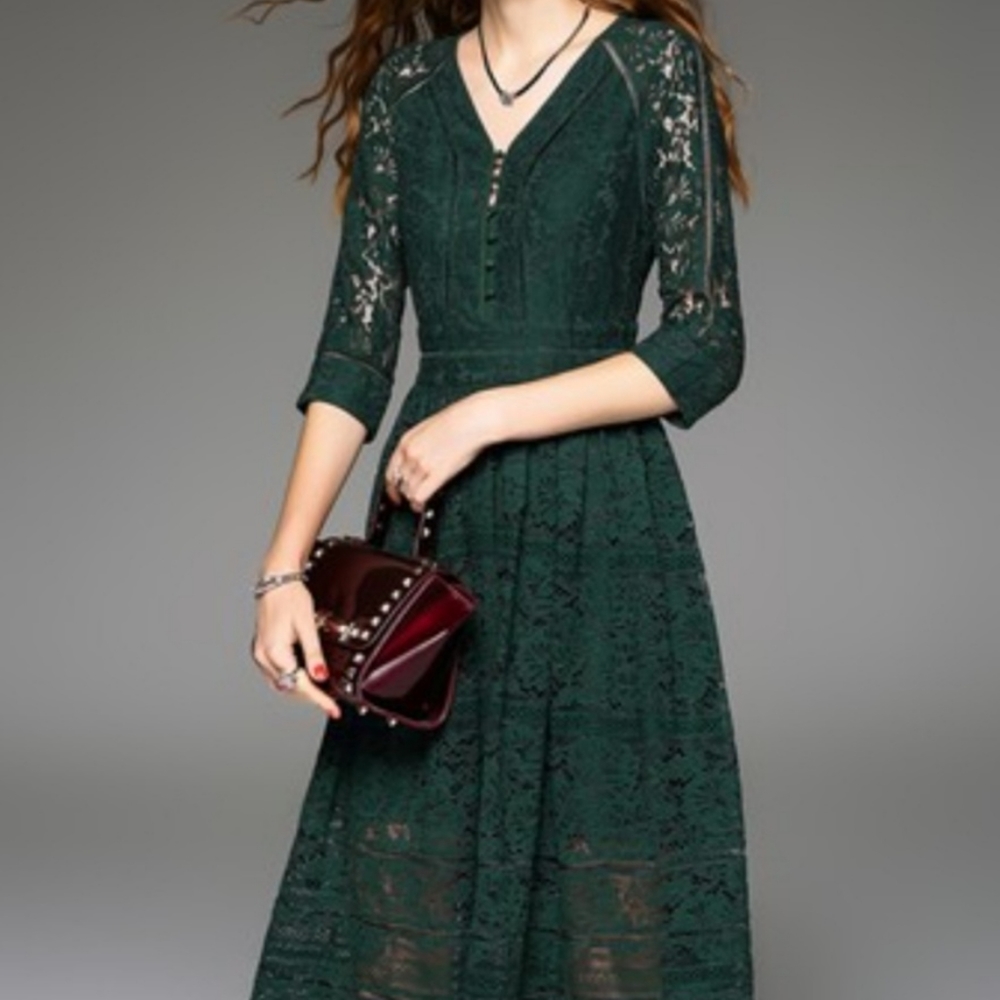 Green Lace Vicky and Lucas dress